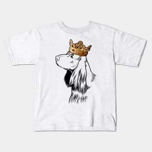 English Cocker Spaniel Dog King Queen Wearing Crown Kids T-Shirt